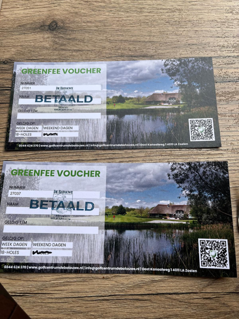Twee greenfees 18 holes Golfcentrum de Batouwe